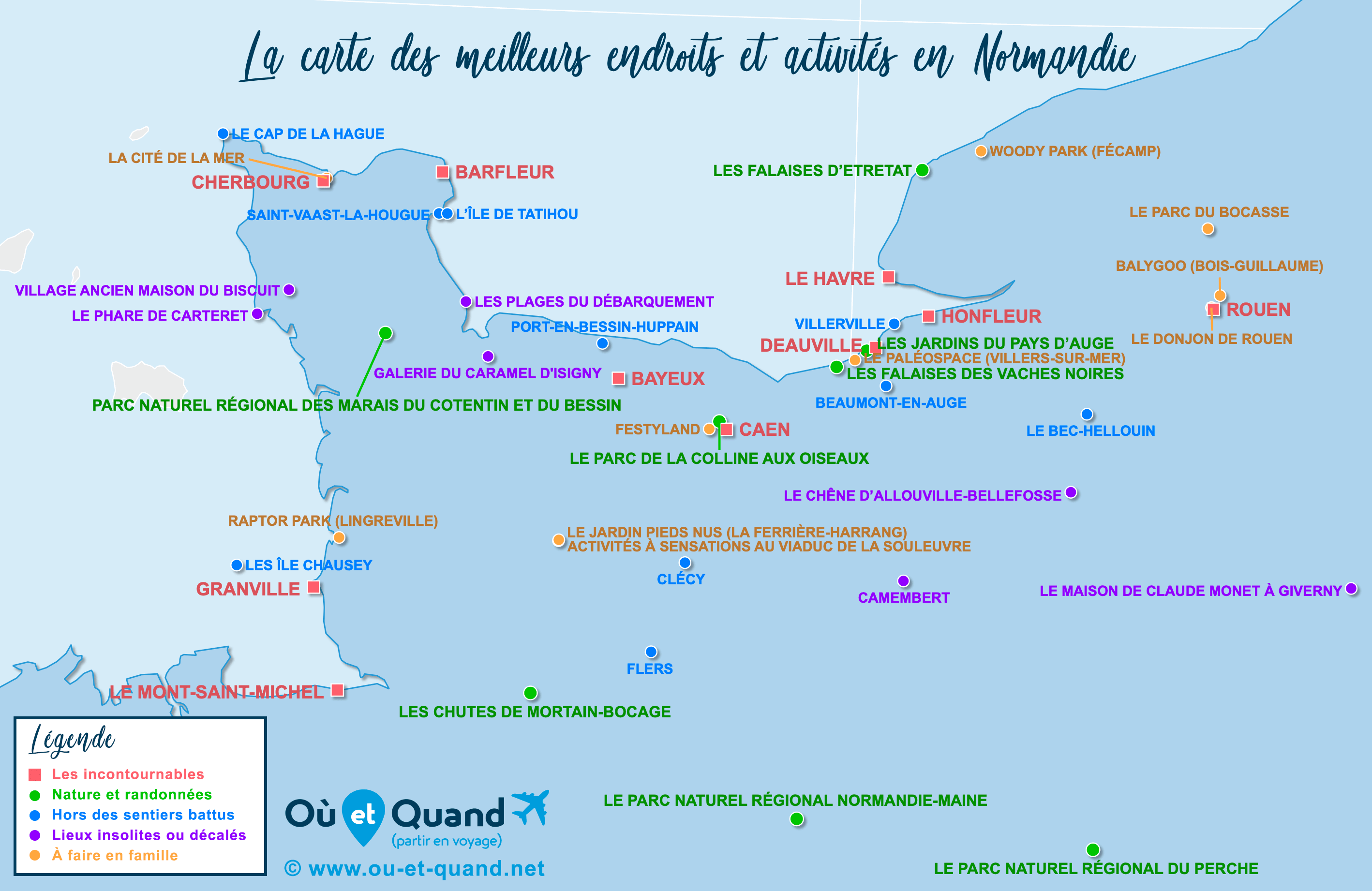 Carte Normandie : tous les lieux à visiter lors de votre voyage