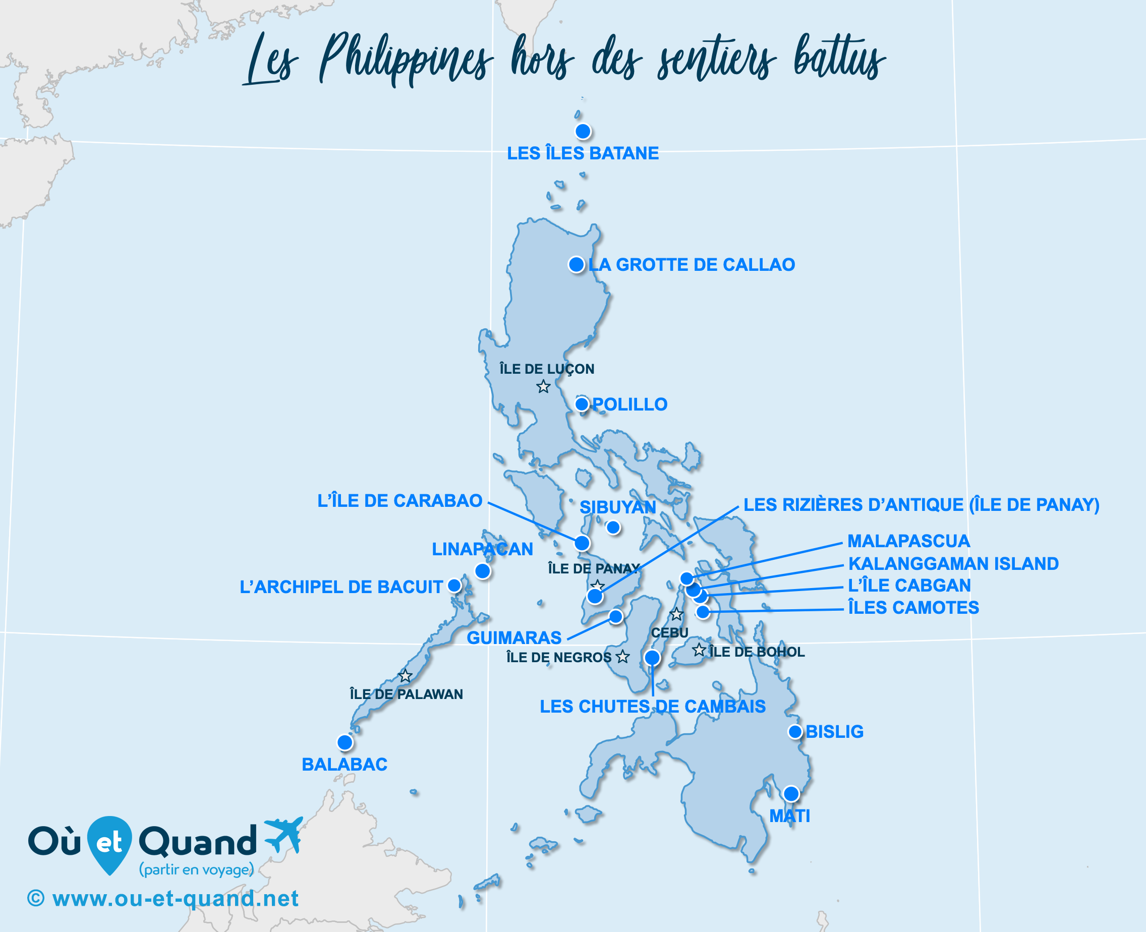 La carte des Philippines hors des sentiers battus