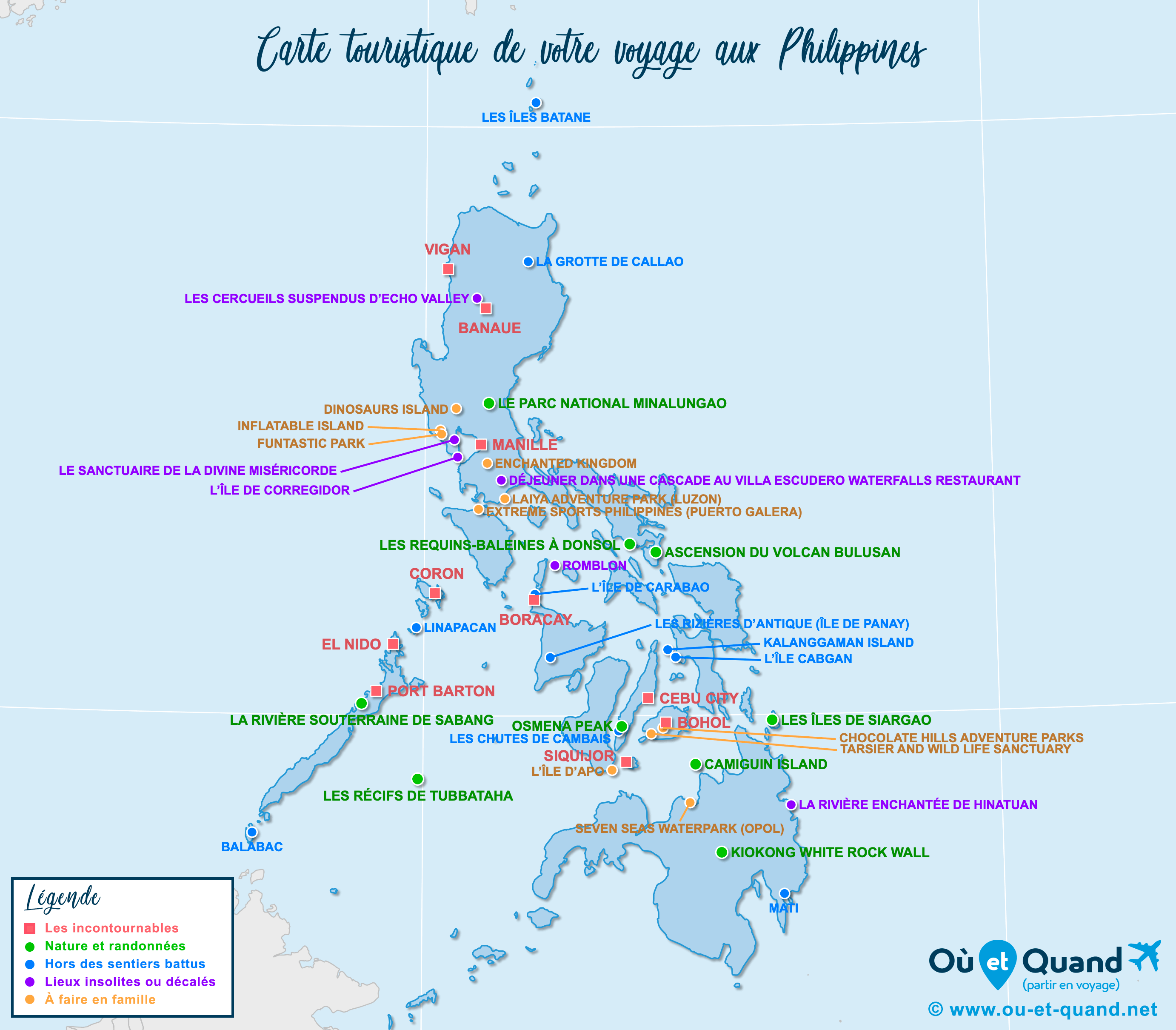 Carte Philippines : tous les lieux à visiter lors de votre voyage