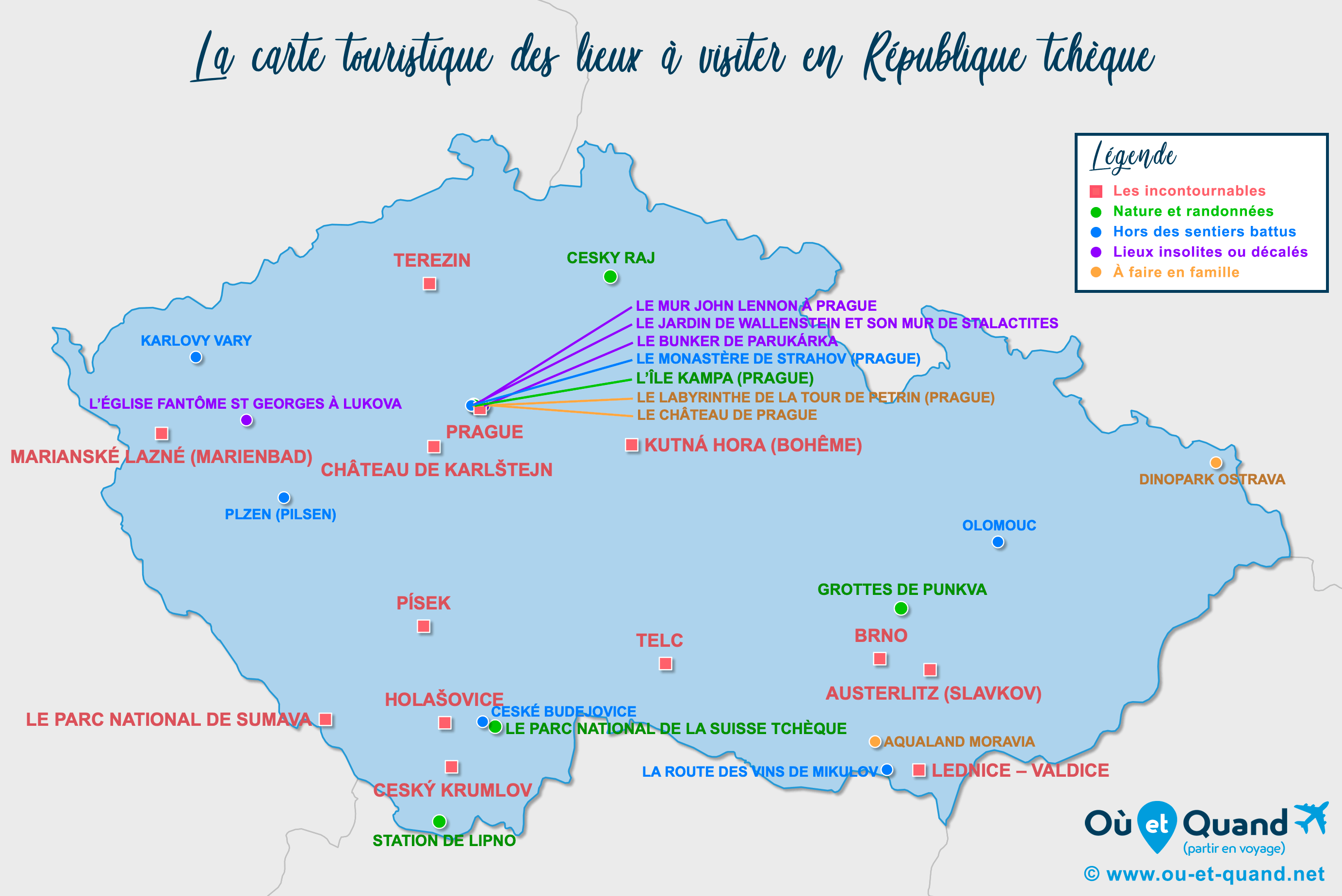 Carte République tchèque : tous les lieux à visiter lors de votre voyage