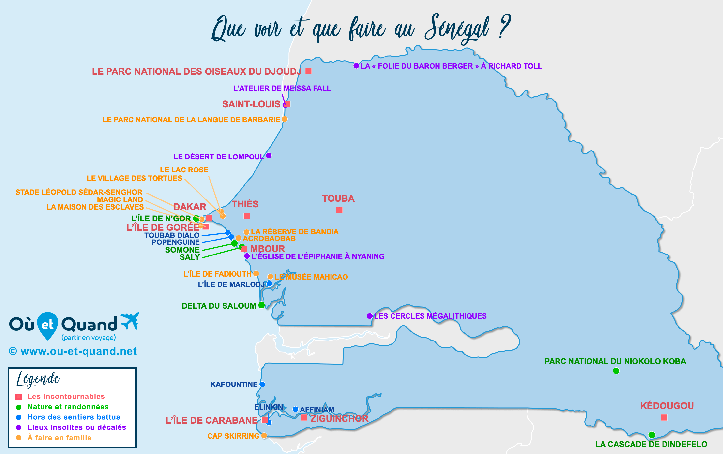 Carte Sénégal : tous les lieux à visiter lors de votre voyage