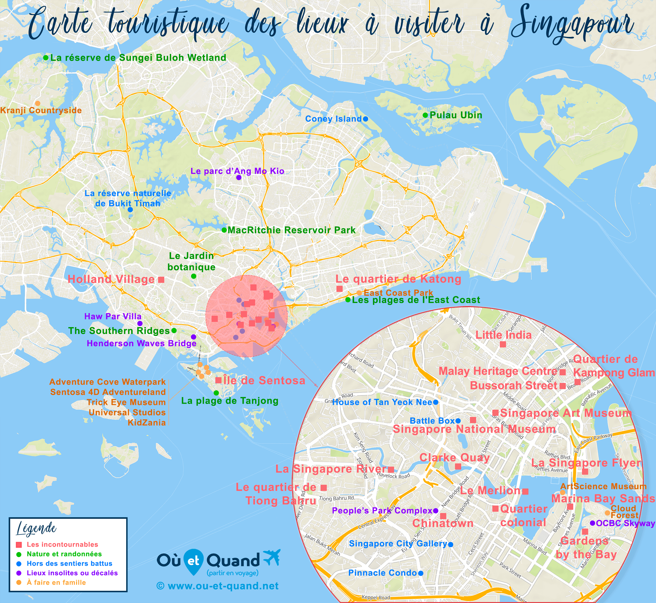 Carte Singapour : tous les lieux à visiter lors de votre voyage