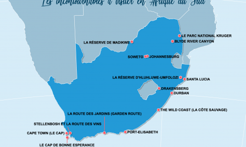 Carte Afrique du Sud : Lieux et sites naturels incontournables en Afrique du Sud