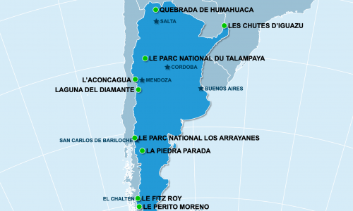 Carte Argentine : Sites naturels en Argentine