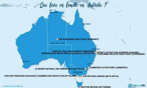 Carte Australie : L'Australie en famille