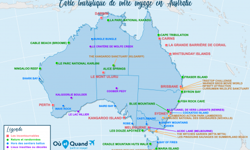 Carte touristique Australie
