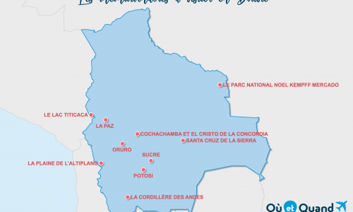 Carte Bolivie : Lieux et sites naturels incontournables en Bolivie