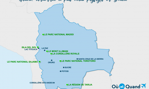 Carte Bolivie : Sites naturels en Bolivie