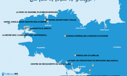 Carte Bretagne : En famille en Bretagne