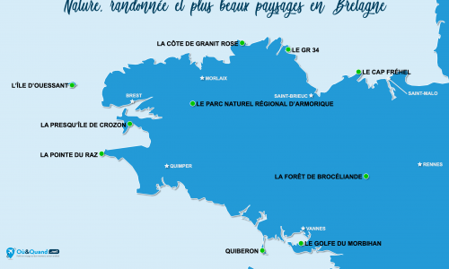 Carte Bretagne : Sites naturels en Bretagne
