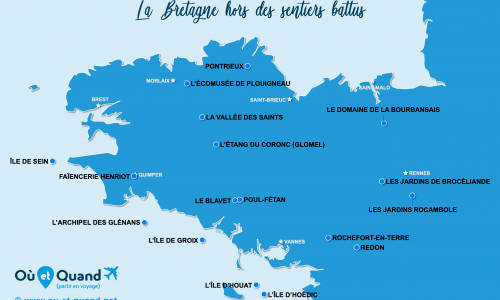 Carte Bretagne : La Bretagne hors des sentiers battus