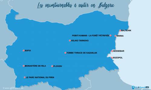 Carte Bulgarie : Les incontournables en Bulgarie