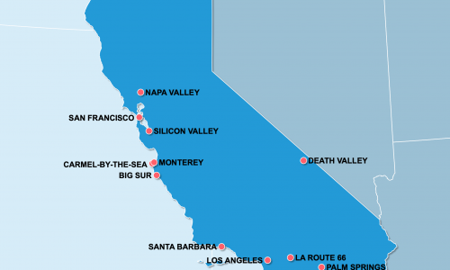Carte Californie : Lieux et sites naturels incontournables en Californie