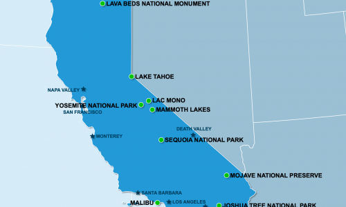 Carte Californie : Nature en Californie