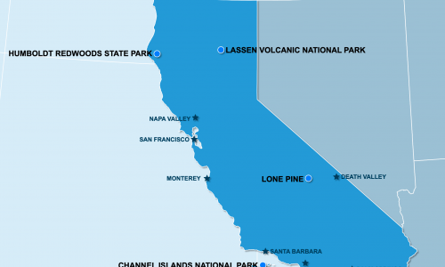 Carte Californie : hors des sentiers battus en Californie