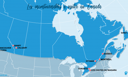 Carte Canada : Lieux et sites naturels incontournables au Canada