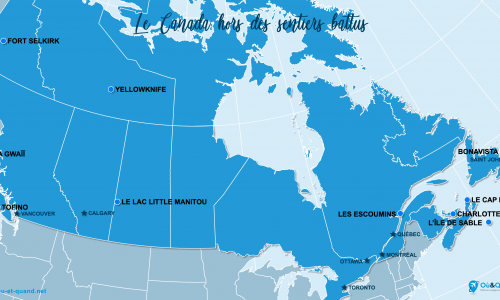 Carte Canada : Le Canada hors des sentiers battus