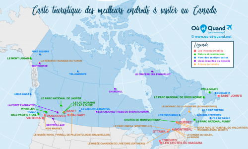 Carte touristique Canada