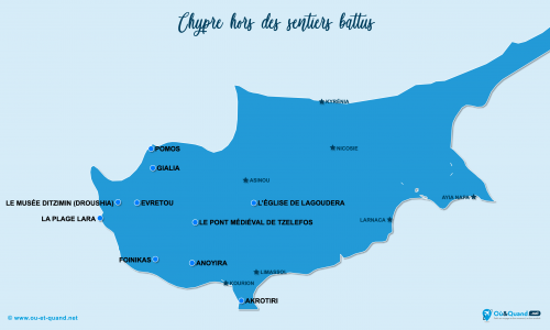 Carte Chypre : hors des sentiers battus à Chypre