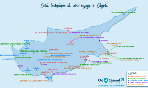 Carte touristique Chypre