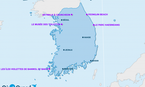 Carte Corée du Sud : Insolite en Corée du Sud