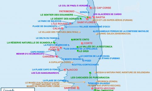Carte touristique Corse