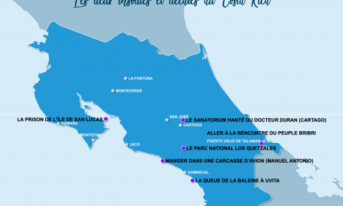 Carte Costa Rica : Insolite au Costa Rica