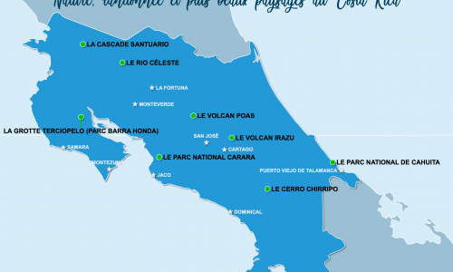 Carte Costa Rica : Sites naturels au Costa Rica