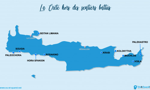 Carte Crète : La Crète hors des sentiers battus