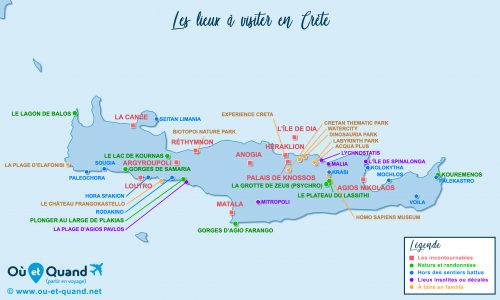 Carte touristique Crète