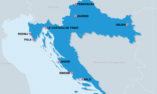 Carte Croatie : Lieux et sites naturels incontournables en Croatie
