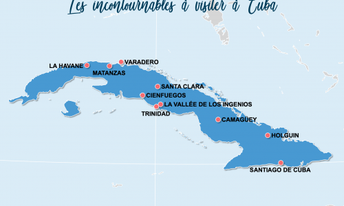 Carte Cuba : Lieux et sites naturels incontournables à Cuba