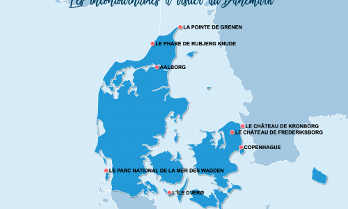 Carte Danemark : Lieux et sites naturels incontournables au Danemark