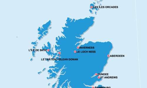 Carte Écosse : Lieux et sites naturels incontournables en Écosse