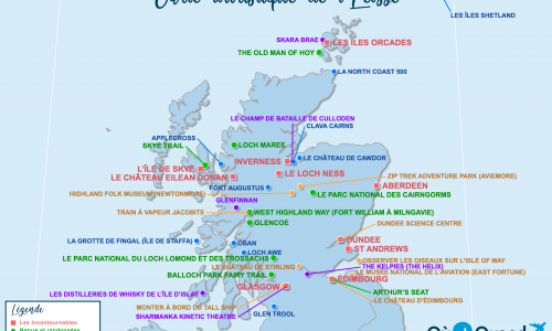Carte touristique Écosse