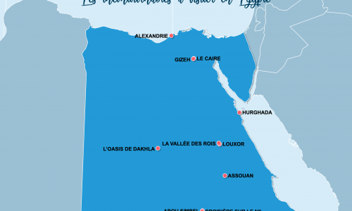 Carte Égypte : Lieux et sites naturels incontournables en Égypte