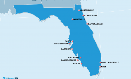 Carte Floride : Lieux et sites naturels incontournables en Floride