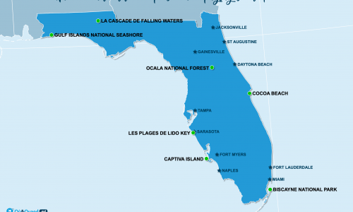 Carte Floride : Sites naturels en Floride
