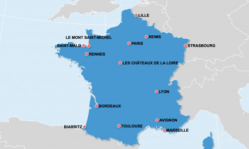 Carte France : Lieux et sites naturels incontournables en France