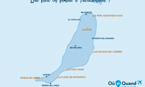 Carte Fuerteventura : Fuerteventura en famille