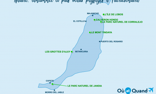Carte Fuerteventura : Sites naturels à Fuerteventura