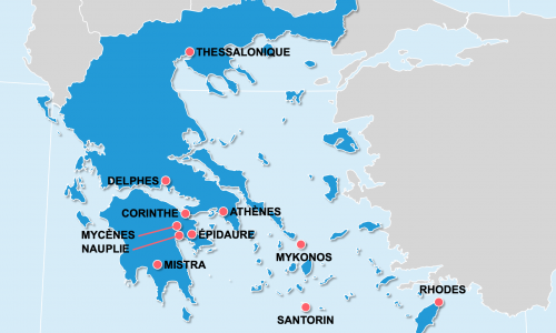 Carte Grèce : Lieux et sites naturels incontournables en Grèce