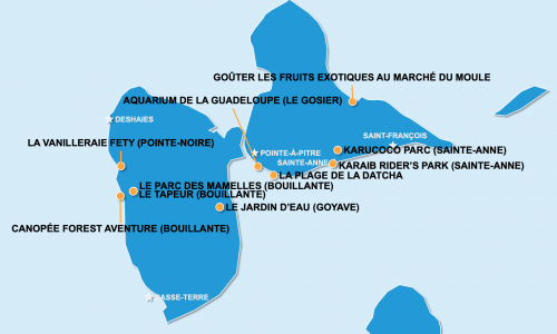 Carte Guadeloupe : En famille en Guadeloupe
