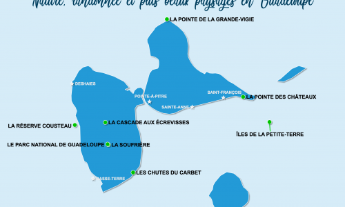 Carte Guadeloupe : Sites naturels en Guadeloupe