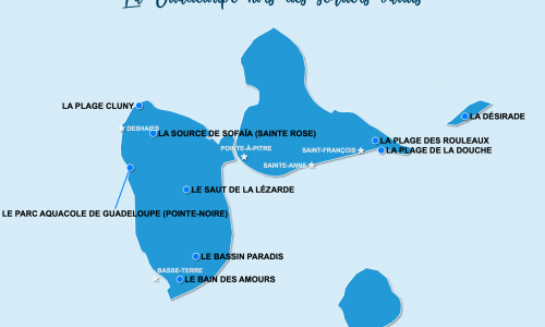 Carte Guadeloupe : La Guadeloupe hors des sentiers battus