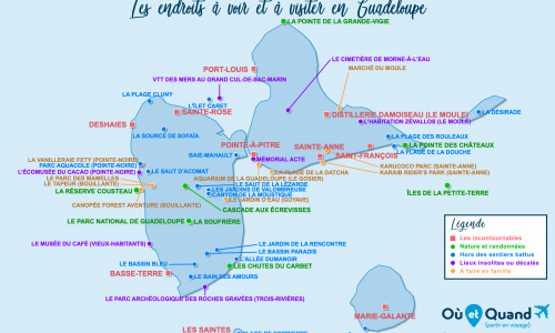 Carte touristique Guadeloupe