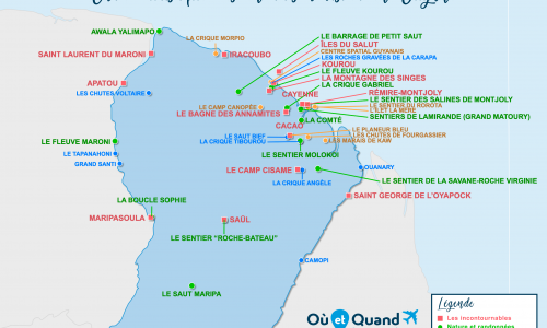 Carte touristique Guyane
