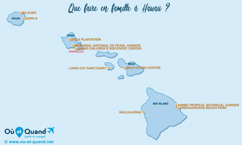 Carte Hawaii : En famille à Hawai