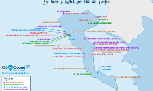 Carte touristique Corfou