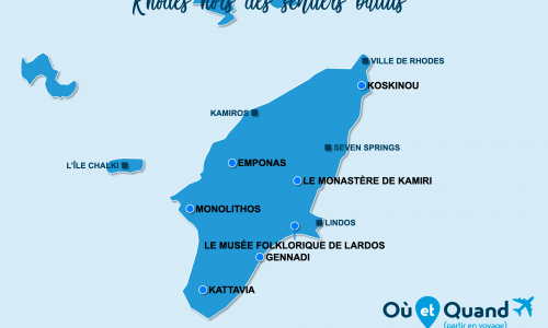 Carte Rhodes : Rhodes hors des sentiers battus